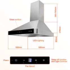 Gasland Chef PR60SS Hotte Aspirante 60cm à Recyclage Hotte Aspirante Silencieuse évacuation D'air 488 M³/h 3 Niveaux Touch Control Montage Mural Hotte Aspirante Avec Filtre Inox Argent écrans De Verre -VIDAXL || Bosch || Whirlpool Soldes 90636102 5