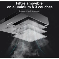 GASLAND Chef SR60SS Hotte Aspirante 60cm à Recyclage, Hotte Aspirante Silencieuse évacuation D'air 202 M³/h Filtre à Charbon Actif 3 Niveaux Touch Control Hotte Sous Plan Avec Filtre Acier Inox Argent -VIDAXL || Bosch || Whirlpool Soldes 90636105 3