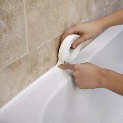 Ruban De Calfeutrage, Ruban D'étanchéité Décoratif Auto-adhésif En PE, Utilisé Pour La Protection Des Bords Muraux Du Plancher De La Baignoire De La Salle De Bain De L'évier De La Cuisine (longueur Bl