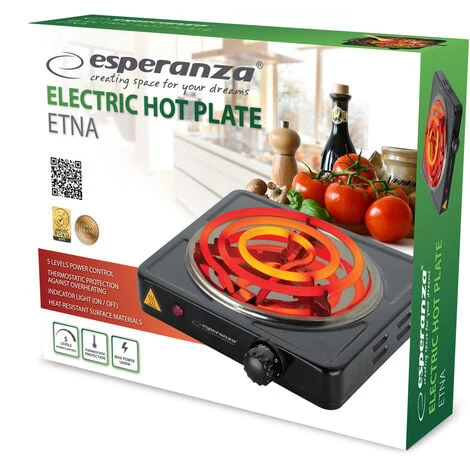 Esperanza Ekh012k Cuisinière électrique Noire 4 Esperanza Ekh012k Cuisinière électrique Noire – Image 2