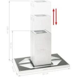 Hotte îlot 90 Cm Acier Inoxydable 756 M³/h LED VidaXL -VIDAXL || Bosch || Whirlpool Soldes 9131750 4