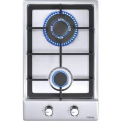 Plaque De Cuisson à Gaz 2 Feux - Autosuffisante Plaque à Gaz Avec 2 Brûleurs à Gaz - Cuisinière Encastrable - Gaz Naturel/Propane (2 Brûleurs -Acier Inoxydable)