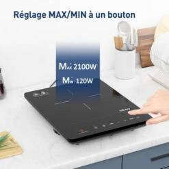 Plaque à Induction Portable, Table Induction 1 Foyers, Plaque De Cuisson à Induction 2100W Avec Minuterie, Verrou Enfants -VIDAXL || Bosch || Whirlpool Soldes 91624284 4