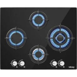 Plaque Gaz 4 Feux, Plaque De Cuisson à Gaz, Plaque à Gaz Avec 4 Foyers à Gaz, Cuisinière Encastrable, Gaz Naturel/Propane (4 Brûleurs)