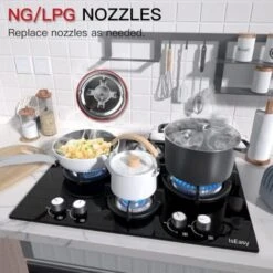 Plaque Gaz 4 Feux, Plaque De Cuisson à Gaz, Plaque à Gaz Avec 4 Foyers à Gaz, Cuisinière Encastrable, Gaz Naturel/Propane (4 Brûleurs) -VIDAXL || Bosch || Whirlpool Soldes 91624289 5