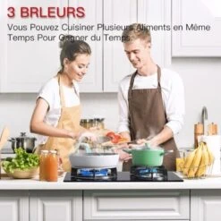 Plaque Gaz 3 Feux, Plaque De Cuisson à Gaz, Plaque à Gaz Avec 3 Foyers à Gaz, Cuisinière Encastrable, Gaz Naturel/Propane (3 Brûleurs) -VIDAXL || Bosch || Whirlpool Soldes 91624294 3