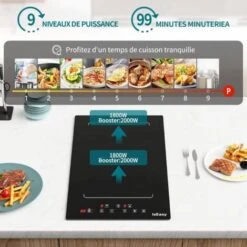 Plaque à Induction 2 Feux, Table De Cuisson à Induction Encastrable, Double Plaque De Cuisson Electrique à Induction , 3400W, Boosters -VIDAXL || Bosch || Whirlpool Soldes 91624298 3