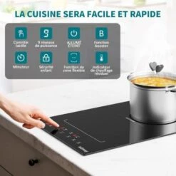 Plaque à Induction 2 Feux, Table De Cuisson à Induction Encastrable, Double Plaque De Cuisson Electrique à Induction , 3400W, Boosters -VIDAXL || Bosch || Whirlpool Soldes 91624298 5