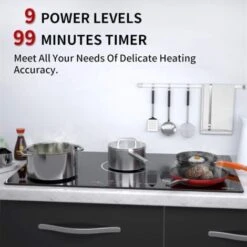 Plaque à Induction, Plaque De Cuisson à Induction Electrique - (8600W, Autarkic, 5 Foyers, 90cm, Encastrable, Intégré, Tactile, Minuteur, Verre-céramique)- 5 Zone New -VIDAXL || Bosch || Whirlpool Soldes 91624300 2