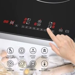 Plaque à Induction, Plaque De Cuisson à Induction Electrique - (8600W, Autarkic, 5 Foyers, 90cm, Encastrable, Intégré, Tactile, Minuteur, Verre-céramique)- 5 Zone New -VIDAXL || Bosch || Whirlpool Soldes 91624300 3