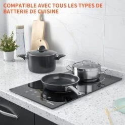 Plaque Vitrocéramique 2 Feux, Encastrable Plaque 2 Feux, Plaque De Cuisson En Vitrocéramique 2 Foyers- 3200W, 29cm -VIDAXL || Bosch || Whirlpool Soldes 91624301 4