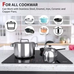 Plaque Vitrocéramique 4 Feuxs, Table De Cuisson Vitrocéramique 4 Foyers, Plaque De Cuisson Vitrocéramique Encastrable, Minuteur Multi-zones, 6000W -VIDAXL || Bosch || Whirlpool Soldes 91624304 5