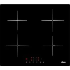 Plaque à Induction 4 Foyers, Plaque De Cuisson Induction Encastrable - 7600W, 4 Boosters, Minuterie, Fonction Muet