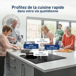 Plaque à Induction 4 Foyers, Plaque De Cuisson Induction Encastrable - 7600W, 4 Boosters, Minuterie, Fonction Muet -VIDAXL || Bosch || Whirlpool Soldes 91624305 3