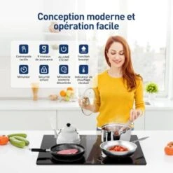 Plaque à Induction 4 Foyers, Plaque De Cuisson Induction Encastrable - 7600W, 4 Boosters, Minuterie, Fonction Muet -VIDAXL || Bosch || Whirlpool Soldes 91624305 5