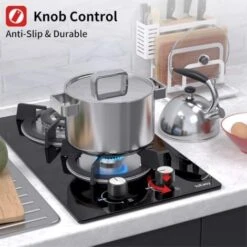 Plaque à Gaz 2 Feux - Autosuffisante Plaque De Cuisson à Gaz Avec 2 Brûleurs à Gaz - Cuisinière Encastrable - Gaz Naturel/Propane (2 Brûleurs - Verre) -VIDAXL || Bosch || Whirlpool Soldes 91624306 4