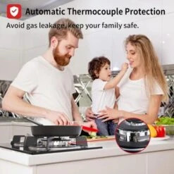 Plaque à Gaz 2 Feux - Autosuffisante Plaque De Cuisson à Gaz Avec 2 Brûleurs à Gaz - Cuisinière Encastrable - Gaz Naturel/Propane (2 Brûleurs - Verre) -VIDAXL || Bosch || Whirlpool Soldes 91624306 5