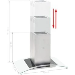 Hotte îlot Avec écran Tactile LCD Et Capteur 90 Cm 756 M³/h LED VidaXL -VIDAXL || Bosch || Whirlpool Soldes 9163169 3