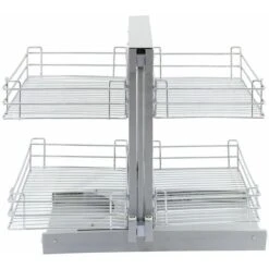 KuKoo – 4 Paniers Coulissants D’Angle, Côté Droit, En Métal Pour Placard Ou Cabinet De Cuisine Entre 90 – 100cm -VIDAXL || Bosch || Whirlpool Soldes 9286036 4