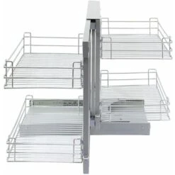 KuKoo – 4 Paniers Coulissants D’Angle, Côté Droit, En Métal Pour Placard Ou Cabinet De Cuisine Entre 90 – 100cm -VIDAXL || Bosch || Whirlpool Soldes 9286036 5
