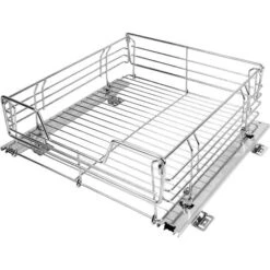 Tiroir Télescopique Système Pour Armoire Midi - Télescopique, Acier, 51 X 18.5 X 40 Cm, Chromé