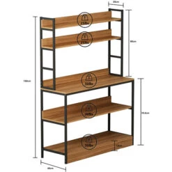 Étagère De Cuisine, Avec étagères De Rangement 5-tier Cuisine Boulanger Rack Avec Hotte, Stand De Four à Micro-ondes Industriel, Autoportant Cuisine Chariot De Stockage étagère Organisateur Pour Les é 11 Étagère De Cuisine, Avec étagères De Rangement 5-tier Cuisine Boulanger Rack Avec Hotte, Stand De Four à Micro-ondes Industriel, Autoportant Cuisine Chariot De Stockage étagère Organisateur Pour Les é -VIDAXL || Bosch || Whirlpool Soldes 93883429 5