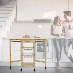 GUOYIHUA® Chariot De Cuisine Bois Desserte De Cuisine à Roulettes Meuble De Rangement 913775cm -VIDAXL || Bosch || Whirlpool Soldes 95133899 5