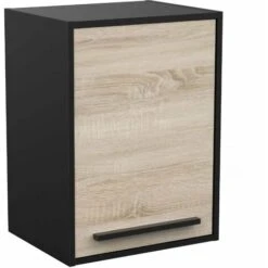 Fabrik 44 Cm Meuble Haut Avec 1 Porte En Chêne Cpillado Et Noir Noir