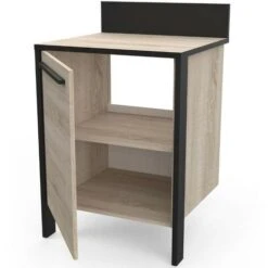 Fabrik 64 Cm élément Bas à Une Porte En Chêne Brossé Et Noir Mat -VIDAXL || Bosch || Whirlpool Soldes 95430269 2