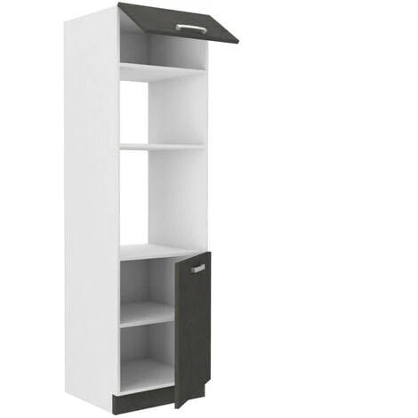 Meuble Colonne Four 2 Portes Battantes - Gris - L 60 X P 57 X H 210 Cm - LASSEN 4 Meuble Colonne Four 2 Portes Battantes - Gris - L 60 X P 57 X H 210 Cm - LASSEN – Image 2