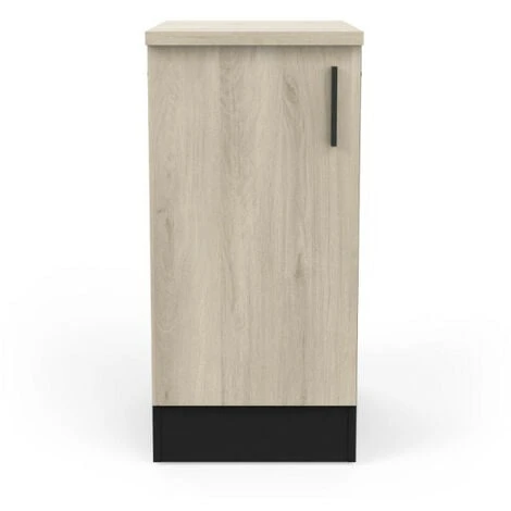 Meuble Bas De Cuisine 40 Cm 1 Porte Noir/Chêne - ABINCI - L 40 X L 60 X H 85 Cm 4 Meuble Bas De Cuisine 40 Cm 1 Porte Noir/Chêne - ABINCI - L 40 X L 60 X H 85 Cm – Image 2