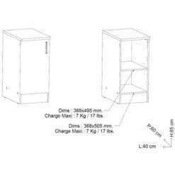Meuble Bas De Cuisine 40 Cm 1 Porte Noir/Chêne - ABINCI - L 40 X L 60 X H 85 Cm 10 Meuble Bas De Cuisine 40 Cm 1 Porte Noir/Chêne - ABINCI - L 40 X L 60 X H 85 Cm -VIDAXL || Bosch || Whirlpool Soldes 96350941 4