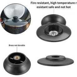 4 Boutons De Couvercle De Casserole, Boutons Universels De Couvercle De Couvercle De Casserole De Rechange, Ustensiles De Cuisine -VIDAXL || Bosch || Whirlpool Soldes 97376233 3