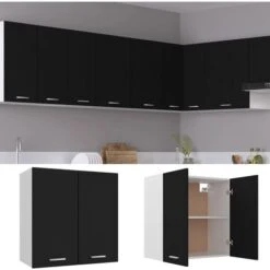 Nova Armoire De Cuisine Suspendue Avec 2 Portes Disponibles En Différentes Couleurs 60x31x60cm Couleur : Noir -VIDAXL || Bosch || Whirlpool Soldes 98548359 2