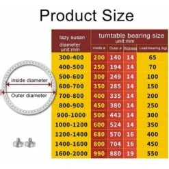Roulement De Plateau Tournant En Métal, Rond Pivotant Base, Rotatifs 360°, Roulements à Billes à Une Rangée, Pour Les Charges Lourdes, ø40cm -VIDAXL || Bosch || Whirlpool Soldes 99454867 5
