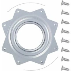 Plateau Tournant Plaque Pivotante Plate-forme Tournante Roulement Rotatif 360 Degrés Carré Avec Des Roulements à Billes En Acier Pour Armoires De Cuisine Comptoir Pantry (4 Pouces)