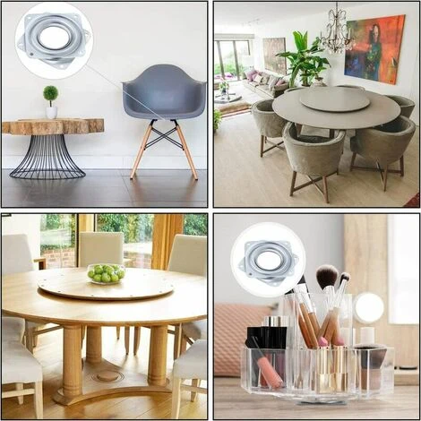 Plateau Tournant Plaque Pivotante Plate-forme Tournante Roulement Rotatif 360 Degrés Carré Avec Des Roulements à Billes En Acier Pour Armoires De Cuisine Comptoir Pantry (4 Pouces) 6 Plateau Tournant Plaque Pivotante Plate-forme Tournante Roulement Rotatif 360 Degrés Carré Avec Des Roulements à Billes En Acier Pour Armoires De Cuisine Comptoir Pantry (4 Pouces) – Image 4