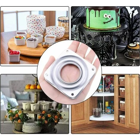 Plateau Tournant Plaque Pivotante Plate-forme Tournante Roulement Rotatif 360 Degrés Carré Avec Des Roulements à Billes En Acier Pour Armoires De Cuisine Comptoir Pantry (4 Pouces) 7 Plateau Tournant Plaque Pivotante Plate-forme Tournante Roulement Rotatif 360 Degrés Carré Avec Des Roulements à Billes En Acier Pour Armoires De Cuisine Comptoir Pantry (4 Pouces) – Image 5