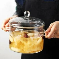 Casserole En Verre Borosilicate - Casserole à Pâtes Instantanée Avec Couvercle Pour La Maison, La Cuisine, Le Restaurant, Le Four, Le Micro-ondes Et Le Lave-vaisselle(1900ml) -VIDAXL || Bosch || Whirlpool Soldes 99524807 3